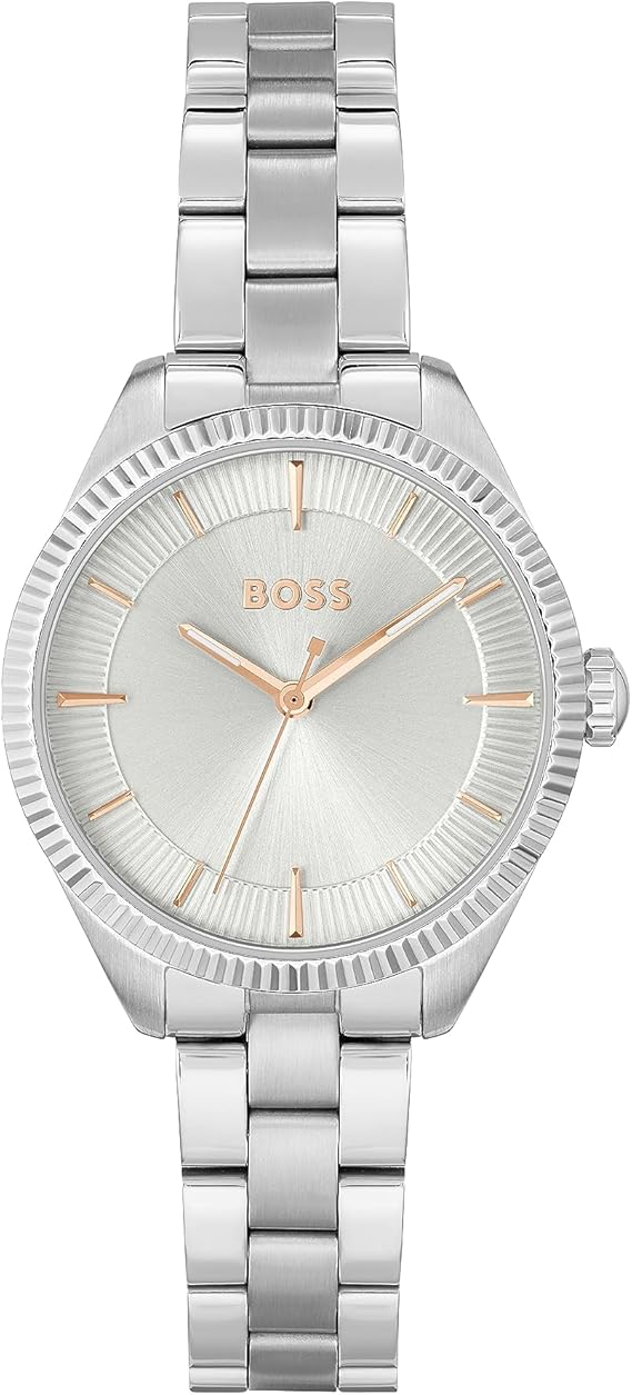 71hCQVPLSJL._AC_SX569_ BOSS Analogue Quartz Watch for Women MAE Collection with Stainless Steel Bracelet - Image 1