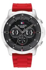 Tommy Hilfiger Quartz Multifunction Grey Dial Silicone Strap Watch for Men-NETH1710490