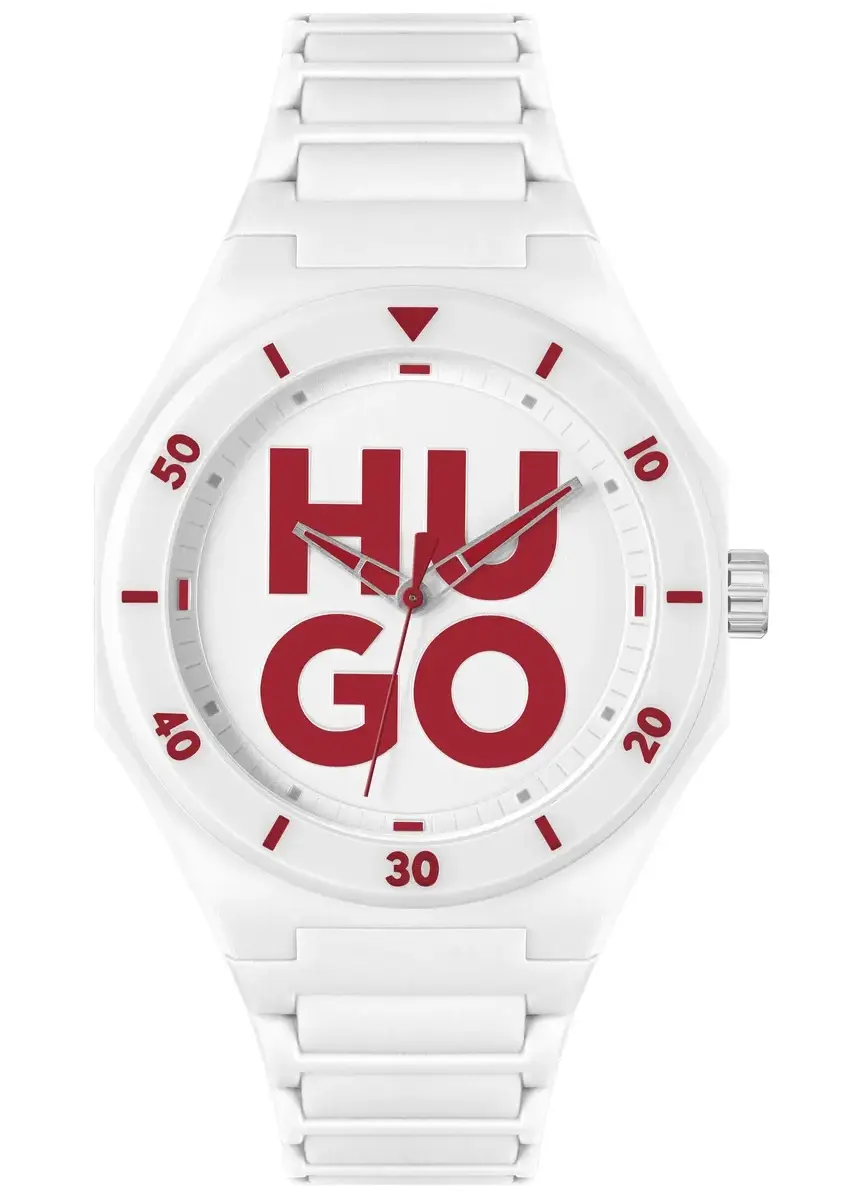 Hugo Boss Grail 1530329 Men White Dial White Silicone Strap