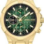 Police Guardian 42mm Men's Multifunction Green Dial with Grey Bracelet