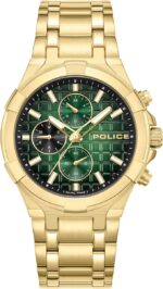 Police Guardian 42mm Men's Multifunction Green Dial with Grey Bracelet