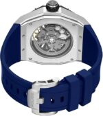 Police Dayton 42mm Men's Automatic Black/Silver Dial with Blue Silicon - Image 2