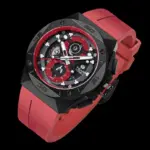 Tsar Bomba Elemental TB8801Q-02 Classic Crystal Chronograph Luminous Red Rubber Strap - Image 3
