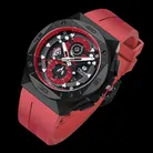 Tsar Bomba Elemental TB8801Q-02 Classic Crystal Chronograph Luminous Red Rubber Strap - Image 2