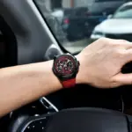 Tsar Bomba Elemental TB8801Q-02 Classic Crystal Chronograph Luminous Red Rubber Strap - Image 2
