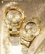 Guess Men's Watch Gold Tone Case Champagne Dial Quartz - Image 4