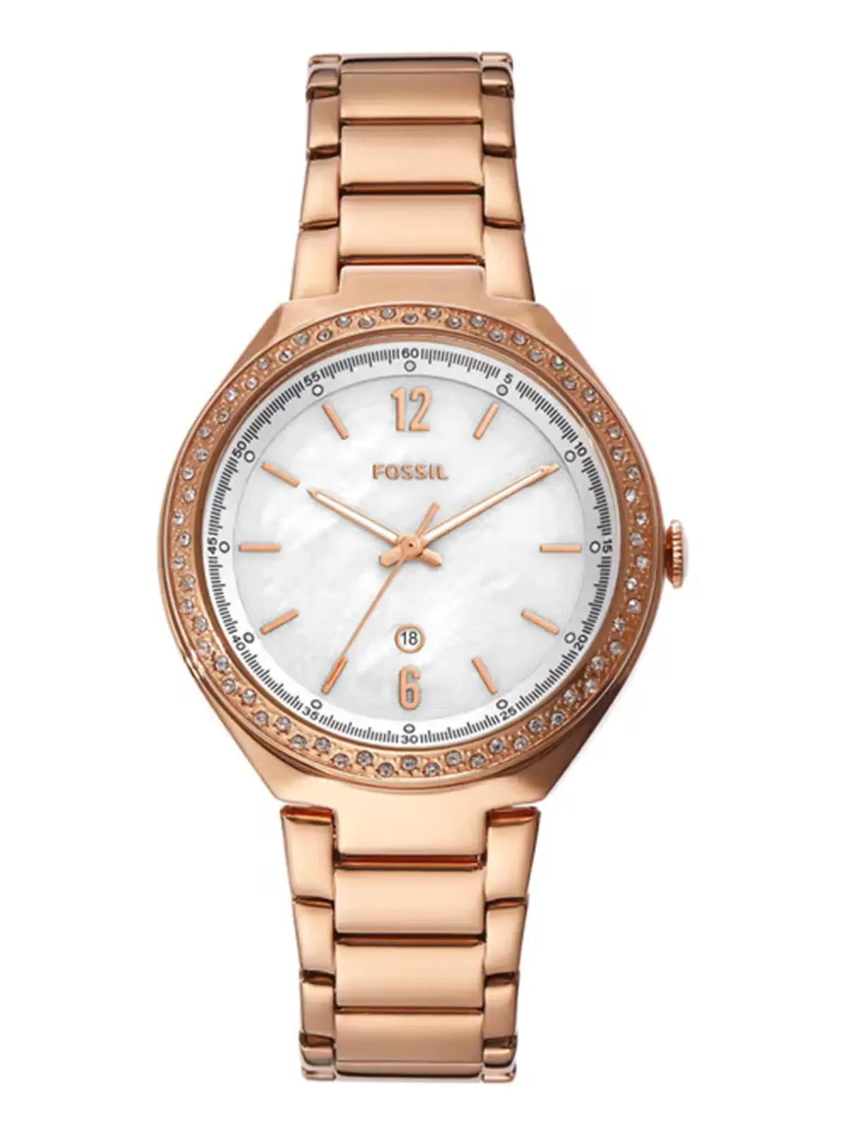 Fossil Ashtyn Three-Hand Date Rose Gold-Tone Stainless Steel - BQ3841