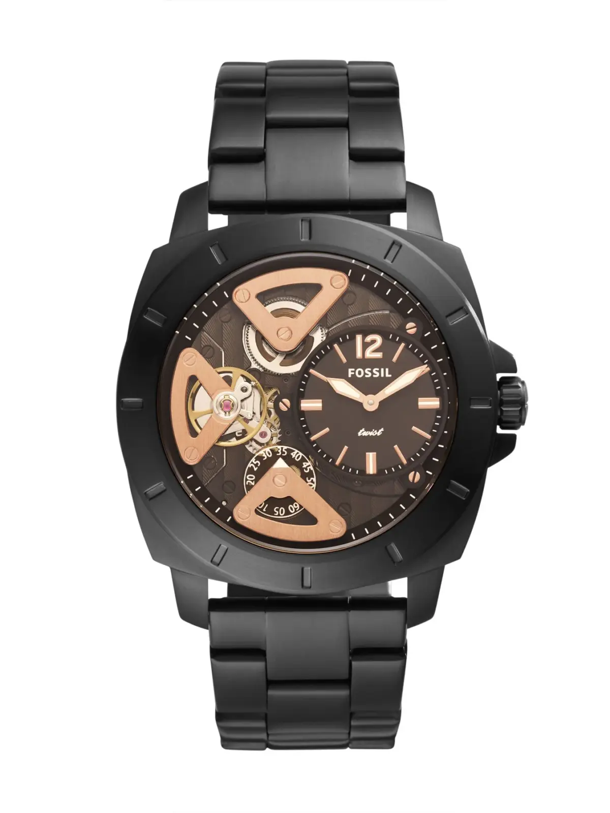 Fossil Privateer Men's Black Stainless Steel Watch