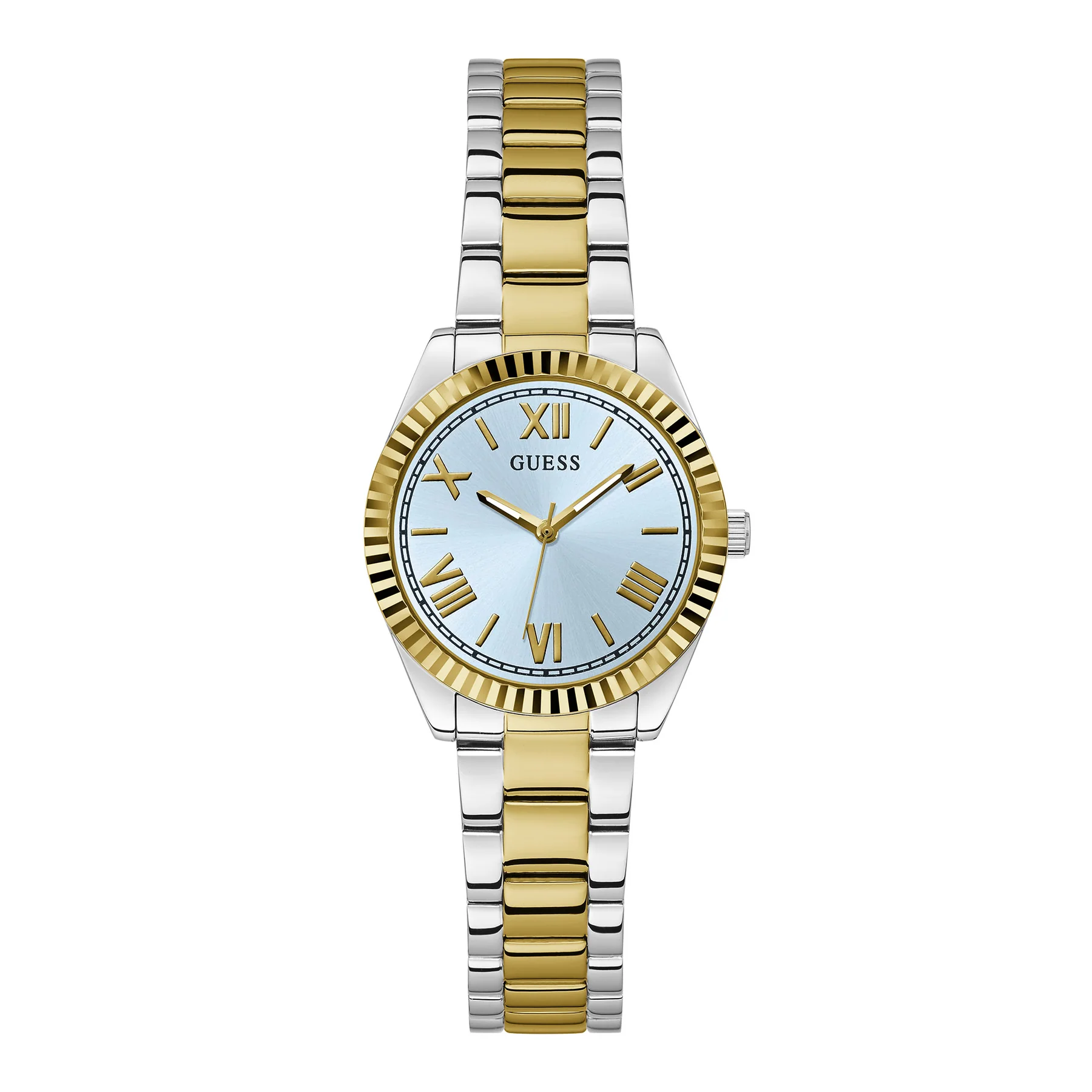 guess-gw0687l4_1 Guess Women's Watch Blue Dial Silver & Gold Tone Case Quartz - Image 1