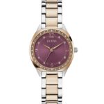 Guess Women's Watch 2-Tone Case Purple Dial Quartz