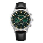 Police Men's Green Dial Leather Watch - PEWGF0040201