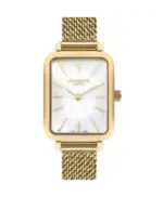 Milanese Mesh Quartz Watch, Gold, White - LC07815.120