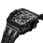 TSAR Bomba Montre Automatique en acier PVD noir avec bracelet en silicone noir - Image 3