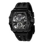 TSAR Bomba Montre Automatique en acier PVD noir avec bracelet en silicone noir
