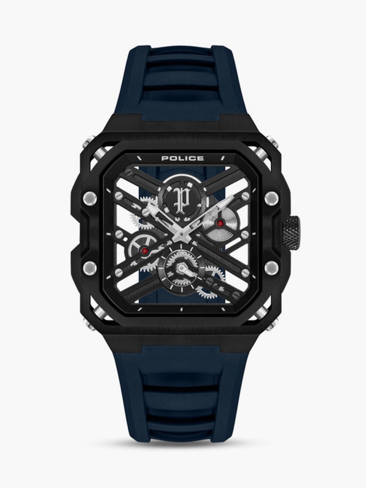 Police Disruptor 1 Men's 45MM Black Multifunctional Silicone Strap Watch | PEWGM0072001