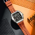 Tsar Bomba Elemental TB8211Q-02 Premium Quartz Chronograph Orange Rubber Strap - Image 2