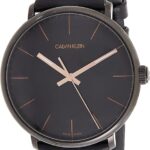 Calvin Klein Men's Analogue Quartz Watch with Genuine Leather Strap K8M214CB, blackone, Belt