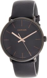 Calvin Klein Men's Analogue Quartz Watch with Genuine Leather Strap K8M214CB, blackone, Belt