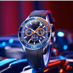 VANTE Series Men's Sport Chronograph Watch with Blue & Orange Accents by VOGUE VENUE-VNT009 - Image 2