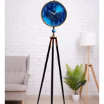 Premium Vintage Tripod Floor Clock | Adjustable Wooden Stand | Antique Style Decorative Standing Clock for Living Room, Office & Home Décor