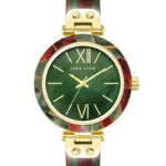 Anne Klein Green Mother Of Pearl Round Watch