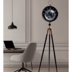 Premium Vintage Tripod Floor Clock | Adjustable Wooden Stand | Antique Style Decorative Standing Clock for Living Room, Office & Home Décor