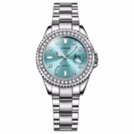 VANTE Series Women's Turquoise Dial Watch with Crystal-Encrusted Bezel by VOGUE VENUE-VNT022