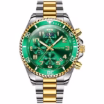 VANTE Series Men's Two-Tone Chronograph Watch with Green Dial and Moon Phase by VOGUE VENUE-VNT014