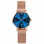 VANTE Series Women’s Classic Rose Gold & Midnight Blue Mesh Watch by VOGUE VENUE-VNT020