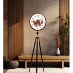 Premium Vintage Tripod Floor Clock | Adjustable Wooden Stand | Antique Style Decorative Standing Clock for Living Room, Office & Home Décor