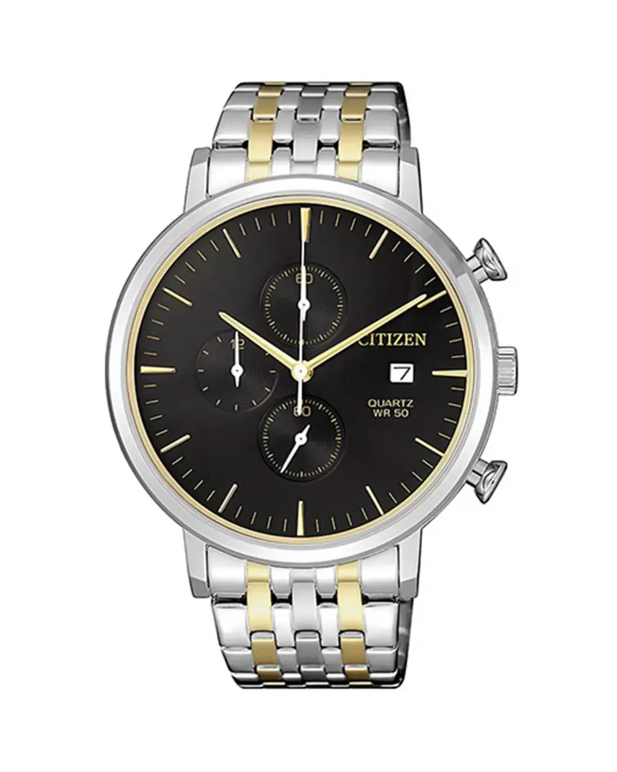 Citizen Chronograph Silver/Gold Stainless Steel Analog Watch For Men AN3614-54E