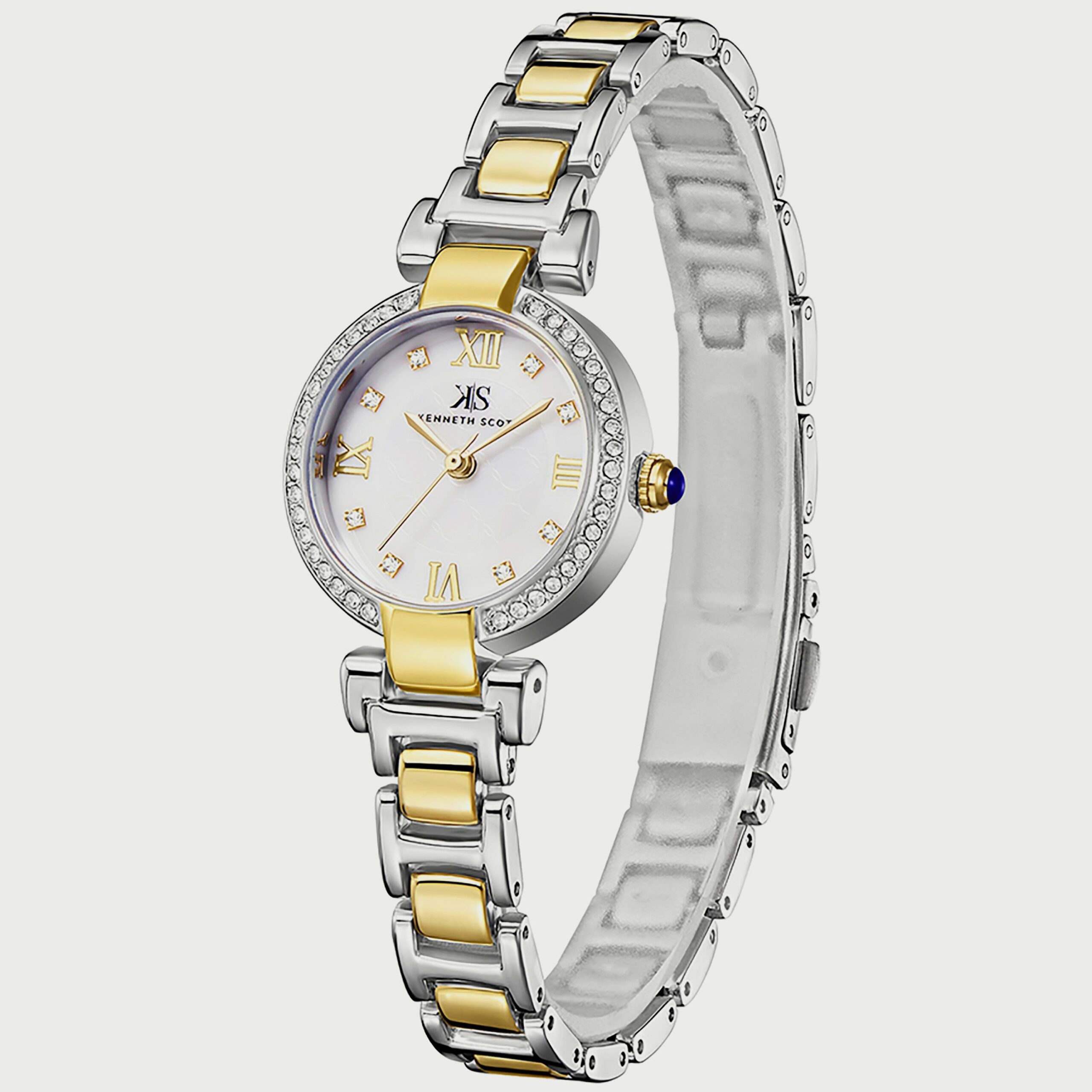 165221537-K22520-TBTMCP02-11-2022_02-2100 Kenneth Scott Women's Silver & Gold Analog Alloy Strap Watch K22520-TBTM | 26 MM - Image 1