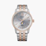 Citizen Moonphase Men 42 MM Silver & Rose Gold Analog Stainless Steel Strap Watch | AK5006-58A
