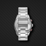 Kenneth Scott Men’s Multi Function Watch | White Dial, Silver Case & Strap, Round, 47mm-K24117-SBSW - Image 3