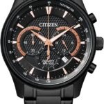 Chronograph Men's Watch AN8195‑58E, 42 mm Black Dial, Black Ion‑Plated Stainless Steel