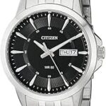 Citizen BF2011-51E Quartz Mens Watch Stainless Steel Black Dial