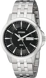 Citizen BF2011-51E Quartz Mens Watch Stainless Steel Black Dial