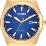 Citizen Dress Eco Drive BM7532-54L Blue and Gold Men's Watch 4974374334572 Yellow Gold