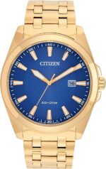 Citizen Dress Eco Drive BM7532-54L Blue and Gold Men's Watch 4974374334572 Yellow Gold