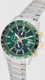 CITIZEN AN3689-55X DYNAMIC TIME PIECE STRIKING GREEN DIAL AND STAINLESS STEEL BRACELET - Image 2