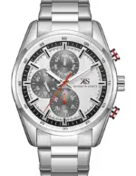 Kenneth Scott Men’s Multi Function Watch | White Dial, Silver Case & Strap, Round, 47mm-K24117-SBSW - Image 2