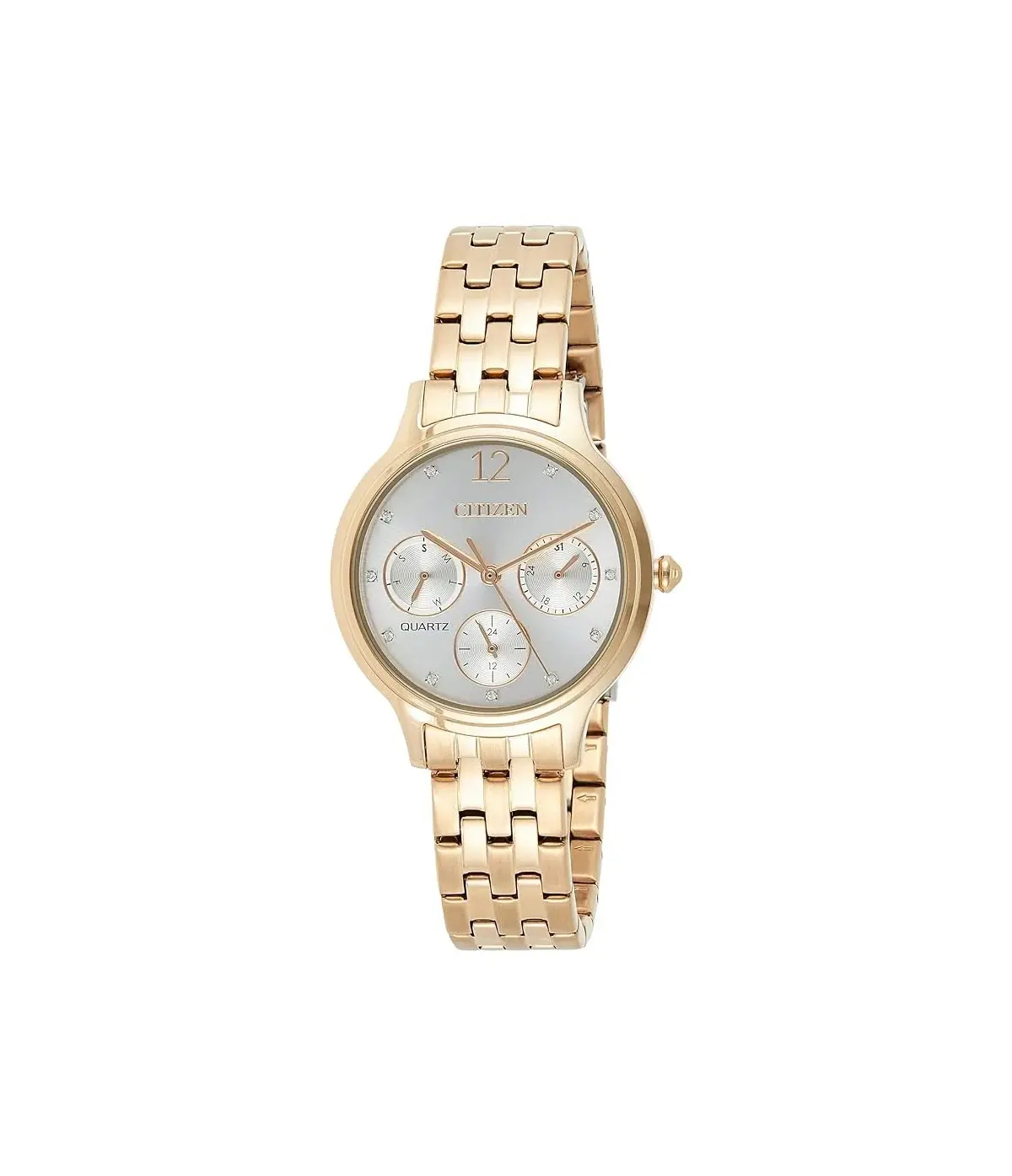 Citizen Womens Quartz Stainless Steel Strap Rose Gold Band Watch - ED8183-54A