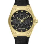 POLICE Men's Batwing Special Edition Genuine Leather Strap Analog Watch, 45mm