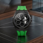 TORQUE SERIES LUXUARY CAR SPINNER WHEEL WATCHES WITH GREEN STRAP BY VOGUE VENUE