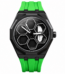 torque series luxury car spinner wheel watch with green strap