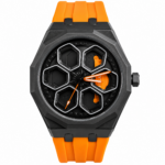 TORQUE SERIES car spinner wheel watch with orange strap
