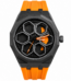 TORQUE SERIES car spinner wheel watch with orange strap