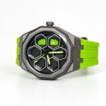 TORQUE SERIES LUXUARY CAR SPINNER WHEEL WATCHES WITH GREEN STRAP BY VOGUE VENUE
