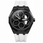 TORQUE SERIES car spinner wheel watch with white strap